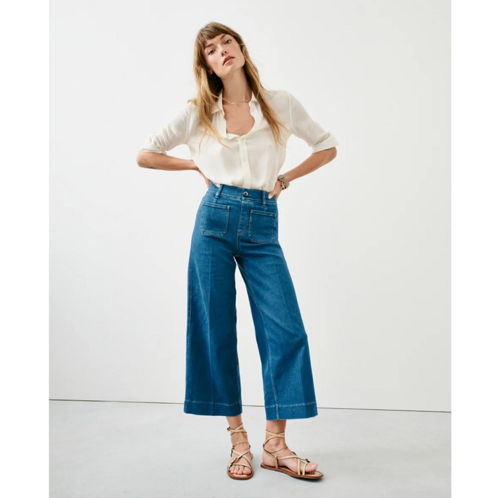 SPANX CROPPED WIDE LEG JEAN